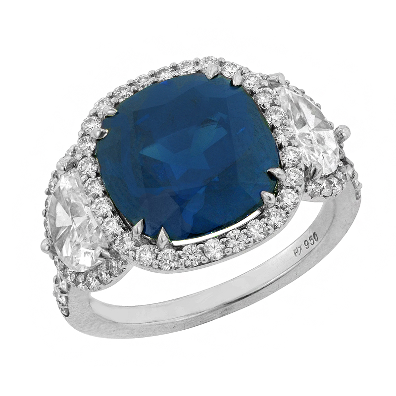 View A SAPPHIRE AND DIAMOND RING